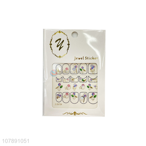 High quality DIY nail art stickers with drill decoration for ladies