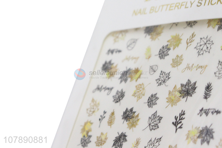 Yiwu Wholesale Multicolor Maple Leaf Sticker Paper Nail Stickers