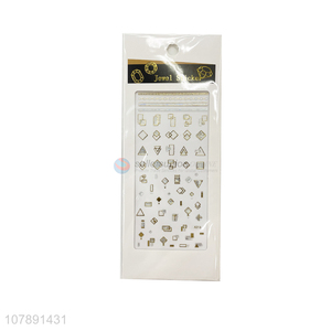 Factory wholesale simple geometry paper nail art stickers for ladies