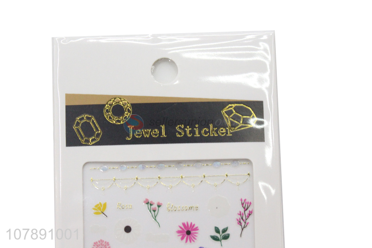 Factory direct sale multicolor creative mini paper nail stickers for ladies