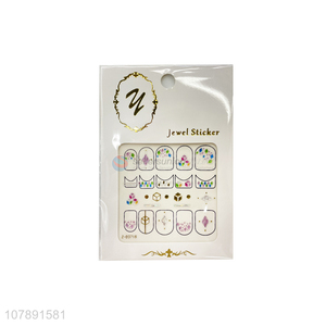 Yiwu wholesale multicolor rhinestone DIY nail art stickers for ladies