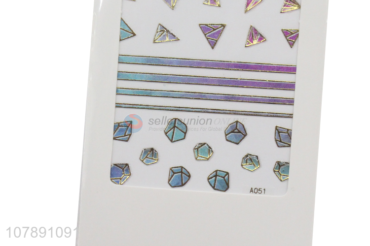 Factory wholesale multi-color stitching nail stickers for ladies