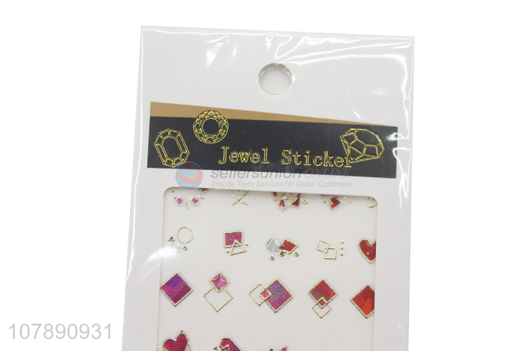 Factory direct sale rose red creative paper nail stickers for ladies