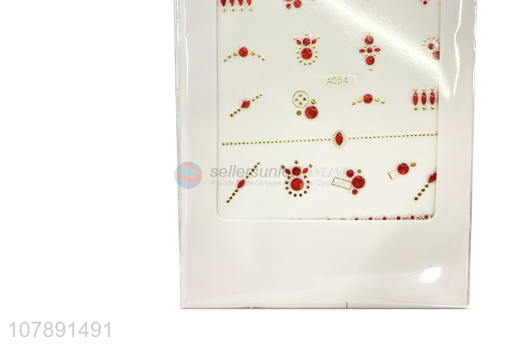 Wholesale red creative mini paper DIY nail art stickers for ladies