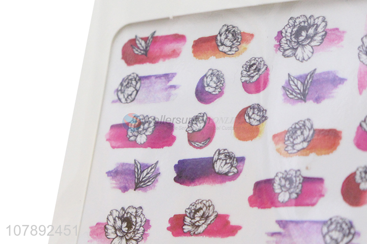 High quality flower pattern paper nail wraps nail art stickers