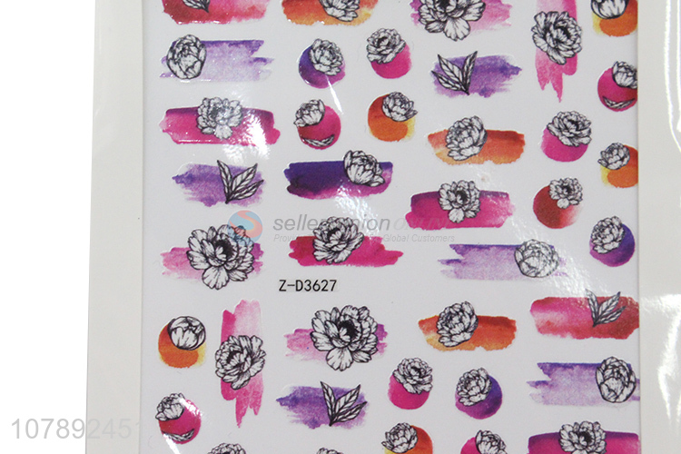 High quality flower pattern paper nail wraps nail art stickers