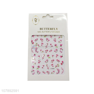 Cheap price pink flower pattern women nail art stickers for decoration