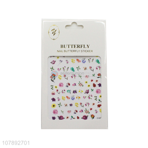 Most popular flower pattern mini paper nail art stickers wholesale