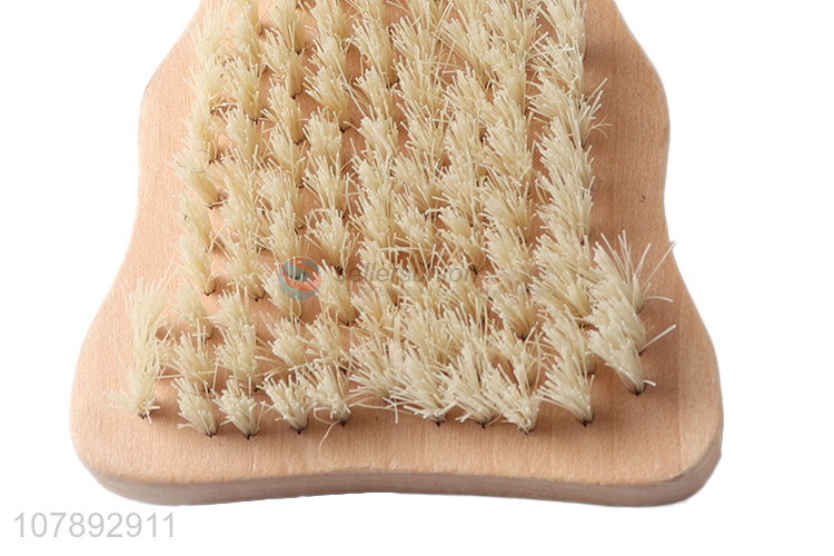 Custom logo durable handheld soft bristle wooden bath shower brush