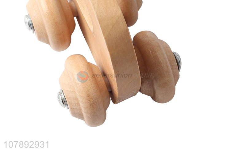 Wholesale handheld wooden 6-wheel foot massager muscle relaxation massager