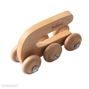 Wholesale handheld wooden 6-wheel foot massager muscle relaxation massager