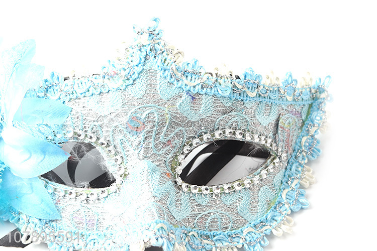 Factory price blue delicate design half face masquerade mask
