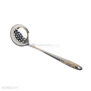Hot selling silver stainless steel long handle hot pot colander