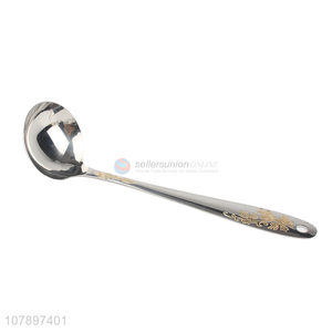 Good price silver long handle stainless steel hot <em>pot</em> <em>soup</em> spoon