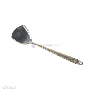 Low price wholesale silver stainless steel spatula with long handle