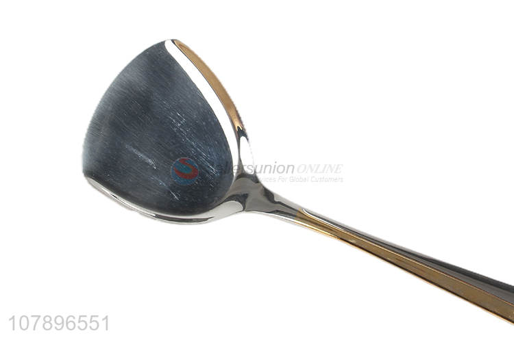 High quality silver slanted handle stainless steel spatula