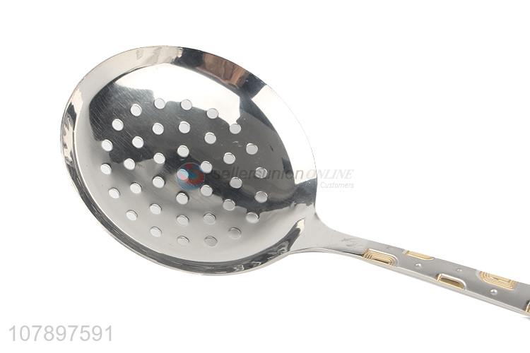 Hot selling silver stainless steel long handle hot pot colander