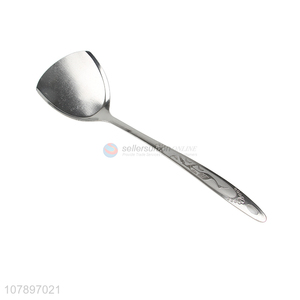 Low price wholesale silver stainless steel long handle cooking shovel