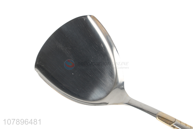 Low price wholesale silver stainless steel spatula with long handle