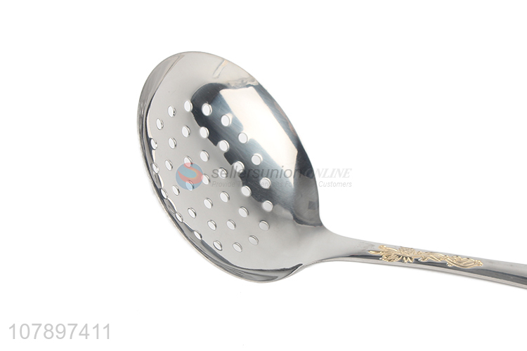 Hot selling silver stainless steel long handle hot pot colander