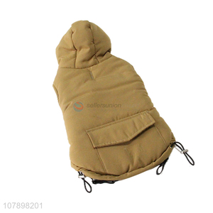 China products solid color dog winter warm coat jacket with pocket