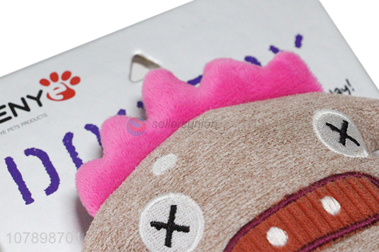 Good price cute cartoon style pets chew plush toys for dogs