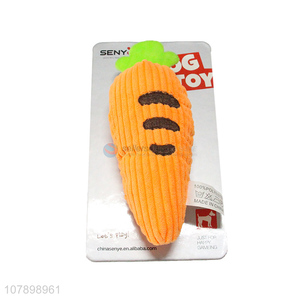 New arrival carrot shape durable plush chew squeaky toys for sale