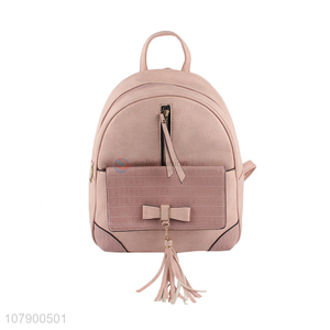 Custom Large Capacity Backpack Ladies Shoulders Bag With Tassel