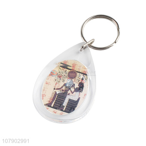 China Factory Custom Acrylic Drop Pendant Keychain Key Ring