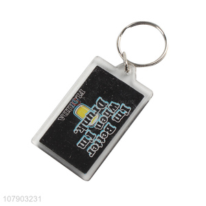 Hot Selling Acrylic Tag Key Chains Popular Key Ring