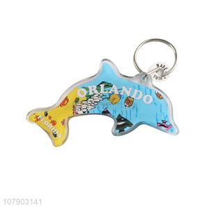Promotional Colorful Dolphin Shape Acrylic Key Rings Best Key Chain