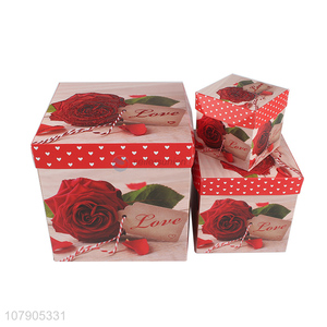 Yiwu wholesale printing rose holiday gift box folding box