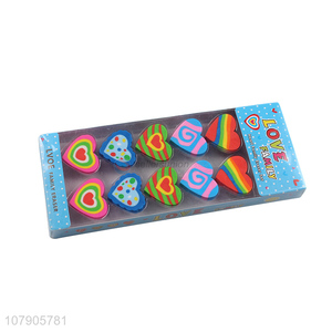 Hot Products Heart Shape Colorful Erasers Popular Students Erasers