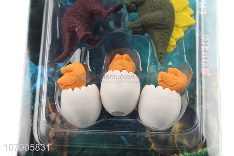 Hot Sale Novelty Stationery Cute Dinosaur Egg Eraser Students Erasers