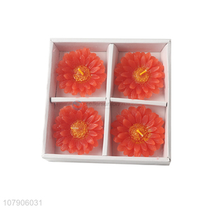 Low price orange craft candle ornaments flower candle set