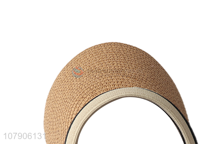 New arrival ladies summer breathable topless straw hat visor sun hat