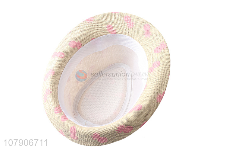 China products pineapple printed paper straw sun hat beach fedora hats