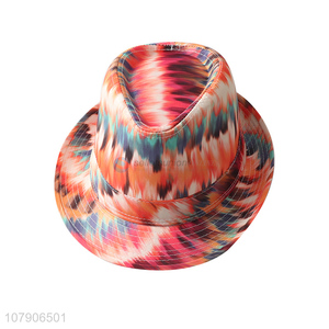 China supplier personalized tie dye fedora panama jazz hat cool sun hat