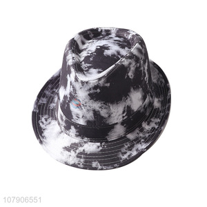 Factory supply tie dyeing fedora panama jazz hat dancing hat top hat