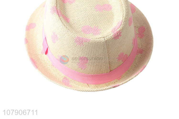 China products pineapple printed paper straw sun hat beach fedora hats