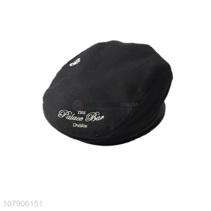 Online wholesale fashion ladies girls winter embroidered beret hat cap