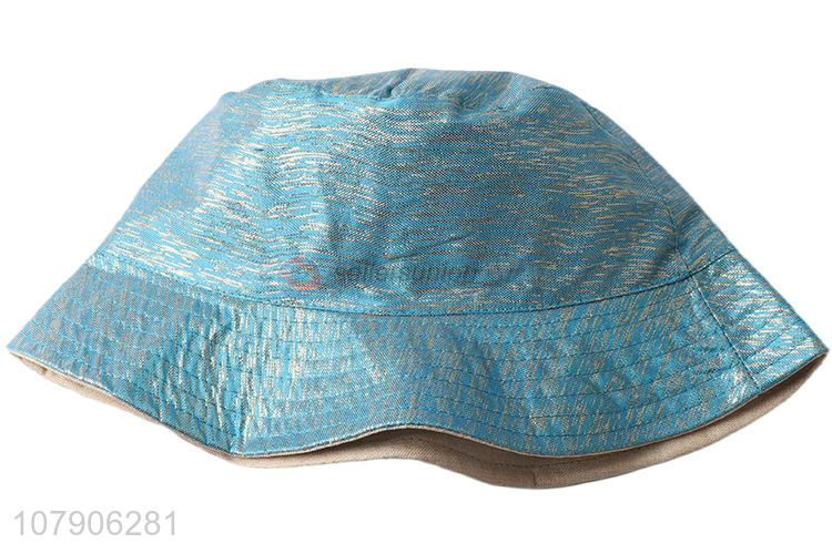 China factory trendy summer glitter double-sided floppy bucket cap hat