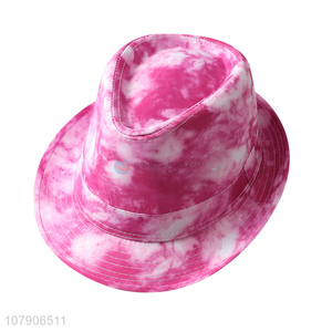 New arrival creative tie-dye fedora hat fashion panama jazz hat sunhat