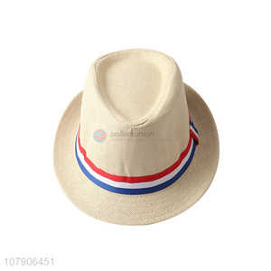 China supplier British style paper straw hat men summer fedora hat