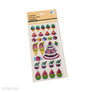 Good price multicolor creative cartoon cake 3D sticker wholesale