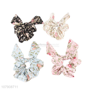 China products spring summer fresh hair bands flower printed hair scrunchies