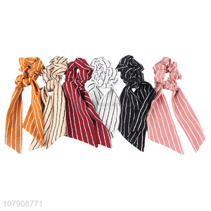 Hot sale striped hair scrunchies scrunchy scarf women elastic hair bands