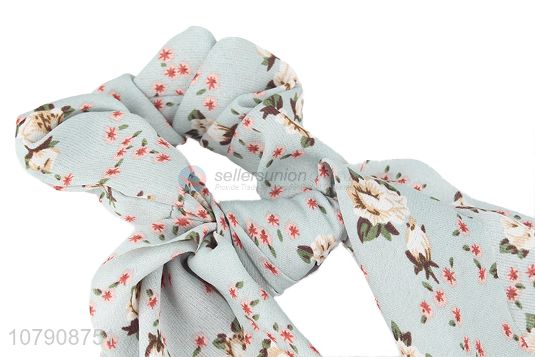 Most popular floral print polyester hair scrunchies scarf hair accessories