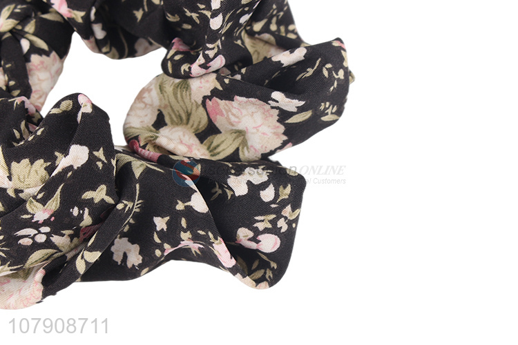 China products spring summer fresh hair bands flower printed hair scrunchies