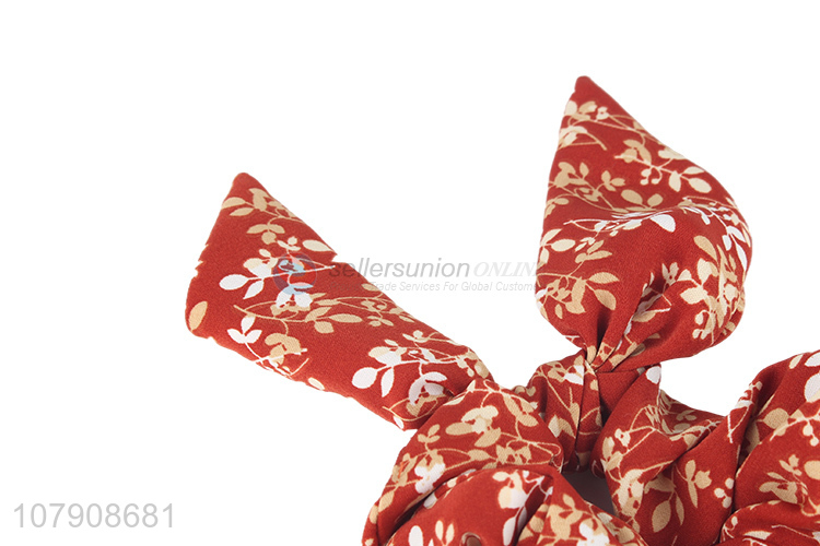 Online wholesale leaf printed fabric hair scrunchies hair bands for women